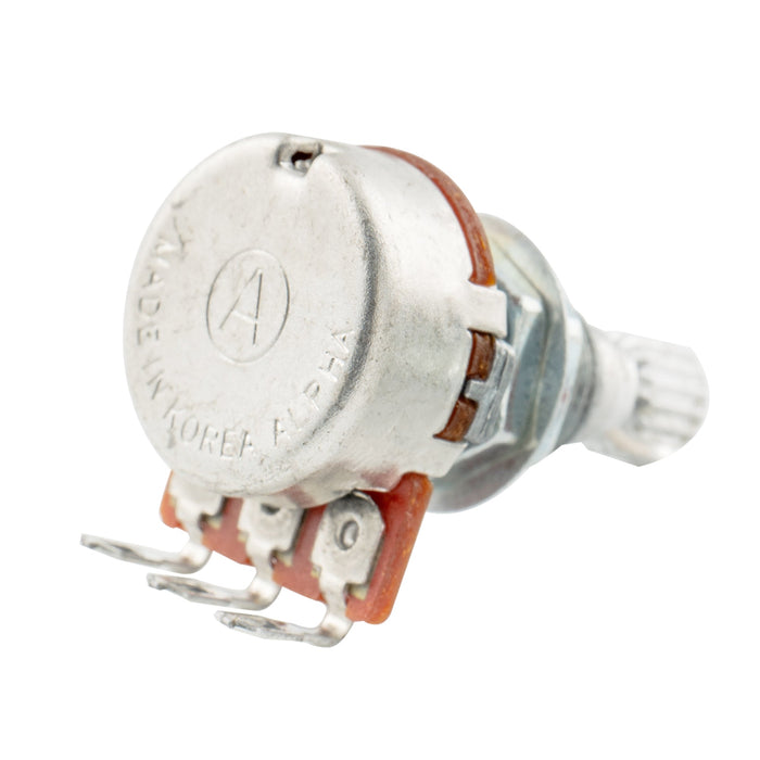 Alpha B25K Mini Pot Metric Split Standard Shaft 9.5mm Linear Taper Potentiometer for Active Pickups Electric Guitar Bass