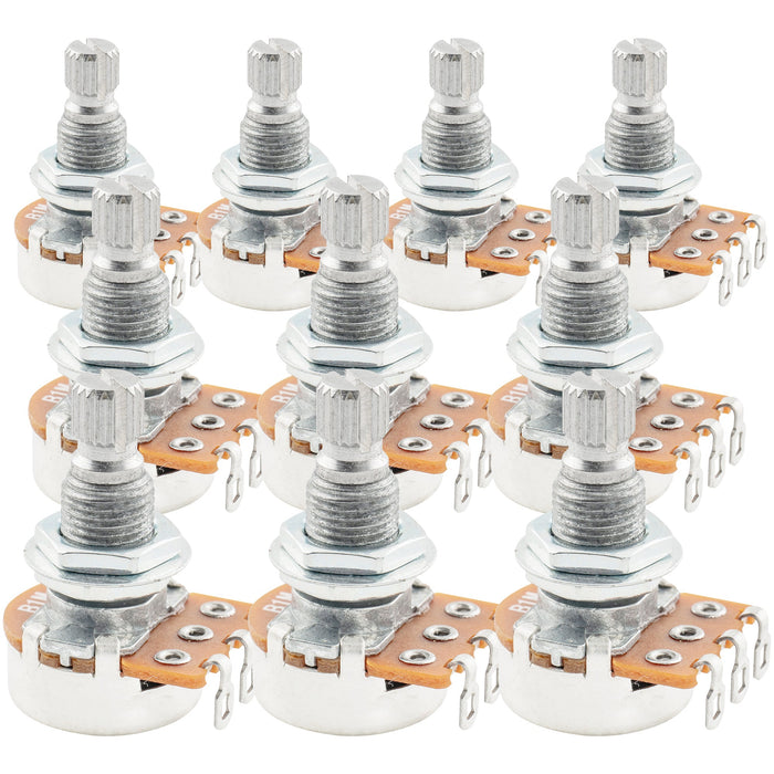 Alpha B1M Mini Pots Metric Split Standard Shaft 9.5mm Linear Taper Potentiometers for Electric Guitar Bass (Set of 10)