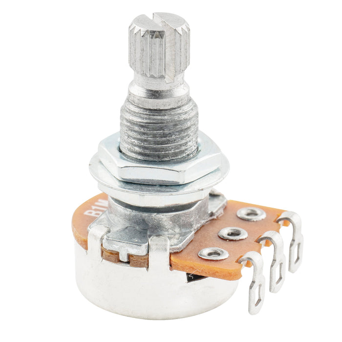 detail of alpha b1meg mini metric coarse 18 spline split shaft pots linear taper potentiometers for electric guitar bass mx1946 2