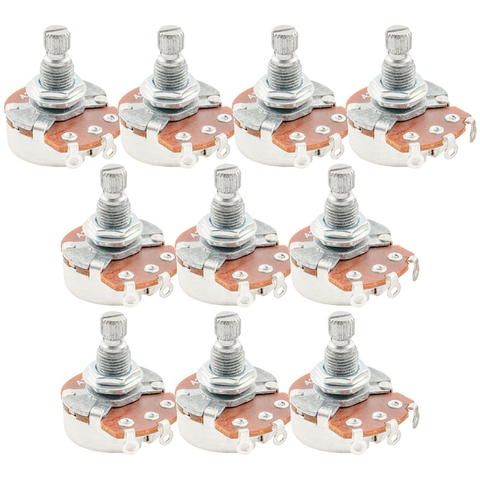 Alpha B250K Pots Metric Split Standard Shaft 9.5mm Linear Taper Potentiometers for Electric Guitar Bass (Set of 10)