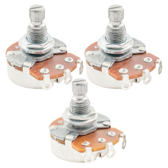 Alpha A250Kx2+B250K Pots Metric Split Standard Shaft 9.5mm Audio Linear Taper Potentiometers for ST Tele PB JB Style Electric Guitar Bass (Set of 2A1B)