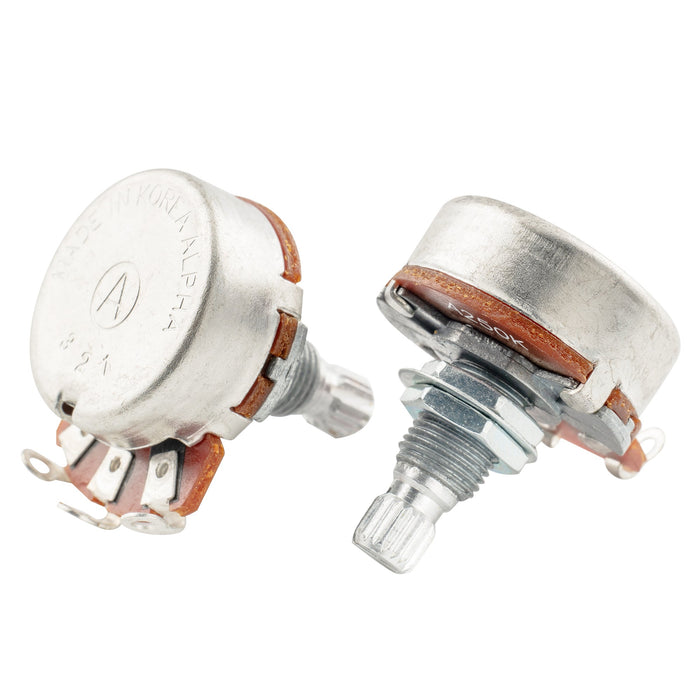 Part of alpha 250k metric coarse 18 spline split shaft pots audio linear taper potentiometers for electric guitar bass mx1947 4
