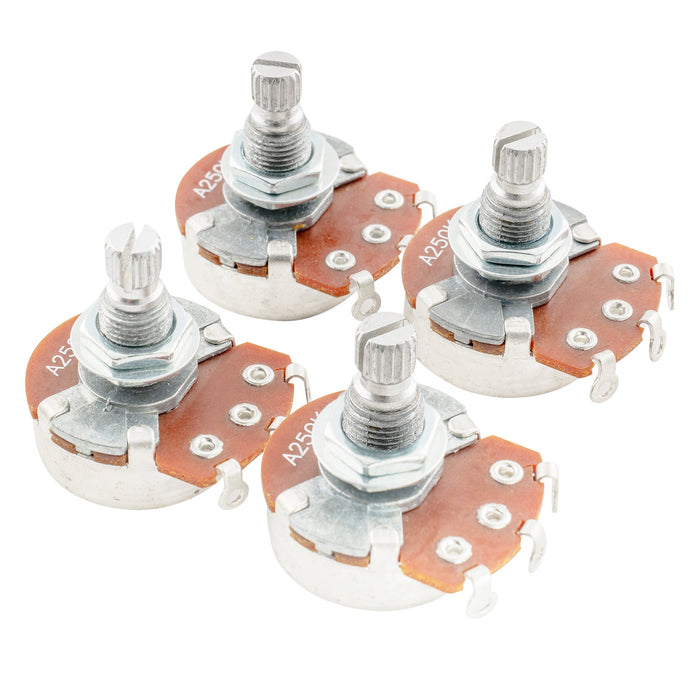 alpha 250k metric coarse 18 spline split shaft pots audio linear taper potentiometers for electric guitar bass mx1947 4