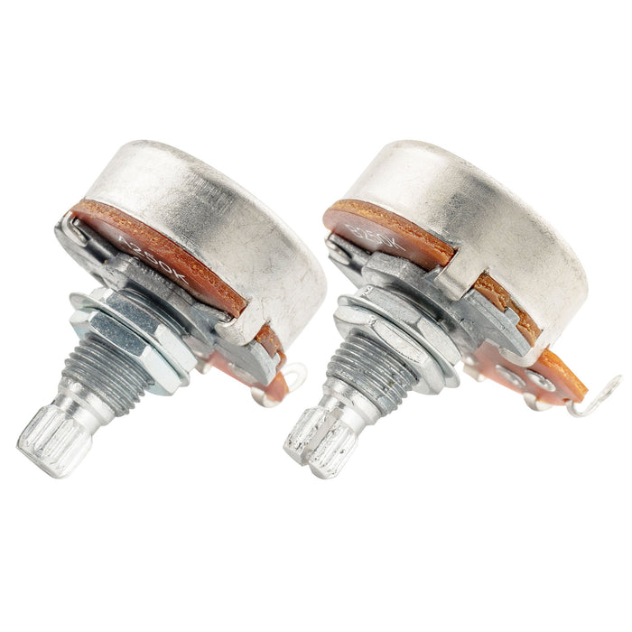 Alpha A250K+B250K Pots Metric Split Standard Shaft 9.5mm Audio Linear Taper Potentiometers for ST Tele PB JB Style Electric Guitar Bass (Set of 1A1B)