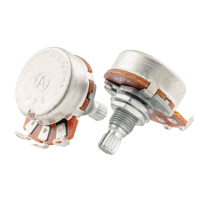 Part of alpha 500k metric coarse 18 spline split shaft pots audio linear taper potentiometers for electric guitar bass mx1949 4