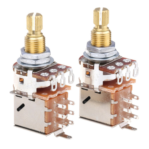 musiclily pro 250k full brass metric coarse 18 spline split shaft pots push pull audio linear taper potentiometers for electric guitar bass mx1951 2