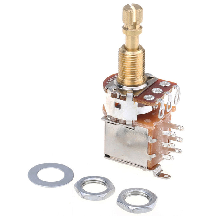 Part of musiclily pro 250k full brass metric coarse 18 spline split shaft pots push push audio linear taper potentiometers for electric guitar bass mx1953 2