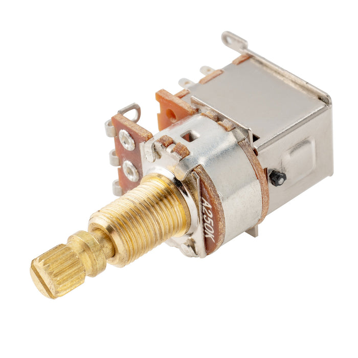 musiclily pro 250k full brass metric coarse 18 spline split shaft pots push push audio linear taper potentiometers for electric guitar bass mx1953 2 details