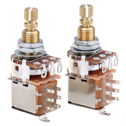 musiclily pro 250k full brass metric coarse 18 spline split shaft pots push push audio linear taper potentiometers for electric guitar bass mx1953 2