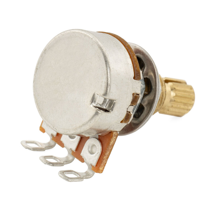 Musiclily Pro A25K Mini Pots Brass Metric Split Standard Shaft 9.5mm Audio Taper Potentiometers for Active Pickups Electric Guitar Bass (Set of 10)