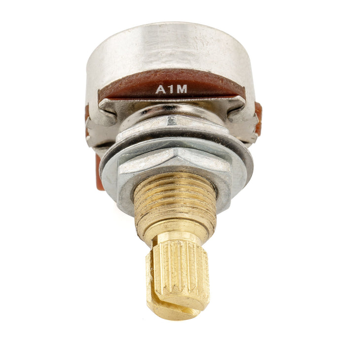 Musiclily Pro A1M Mini Pots Brass Metric Split Standard Shaft 9.5mm Audio Taper Potentiometers for Electric Guitar Bass (Set of 4)