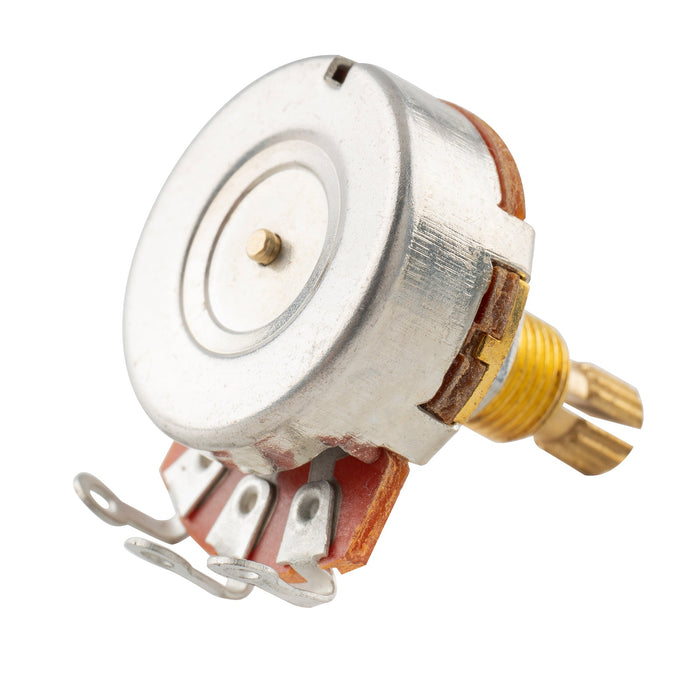 Part of musiclily pro a1meg brass shaft metric coarse 18 spline split shaft pots audio taper potentiometers for electric guitar bass mx1963 2