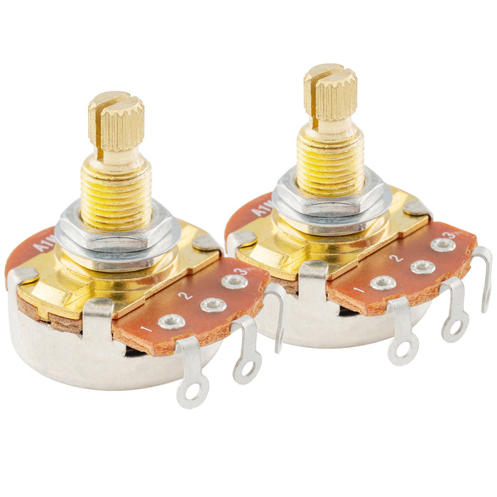 musiclily pro a1meg brass shaft metric coarse 18 spline split shaft pots audio taper potentiometers for electric guitar bass mx1963 2