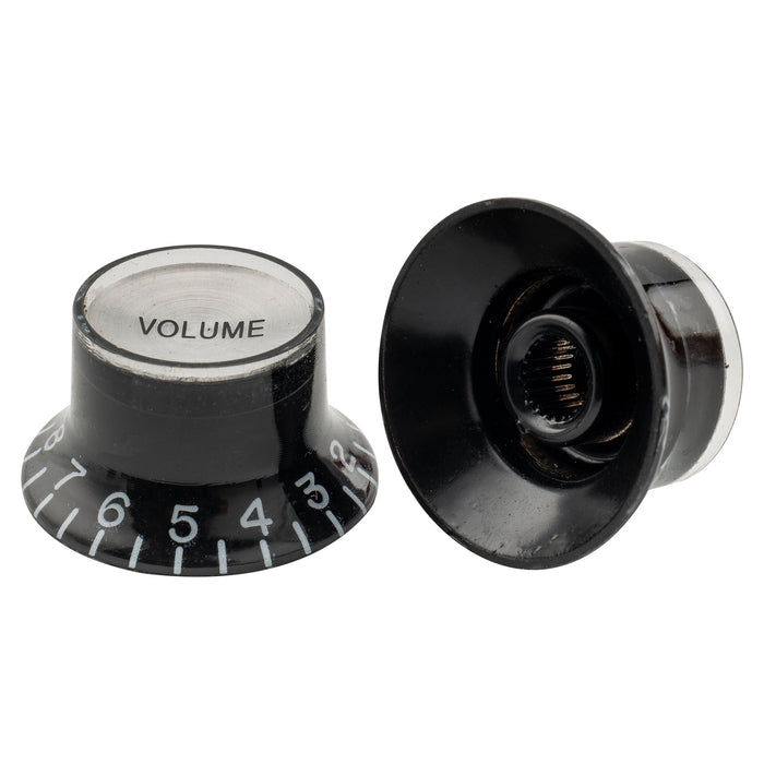 detail of musiclily pro left handed inch size fine 24 spline top hat bell knobs tone volume control knobs for usa lp sg style electric guitar 2 pcst2v mx1966 2mx1967 2p