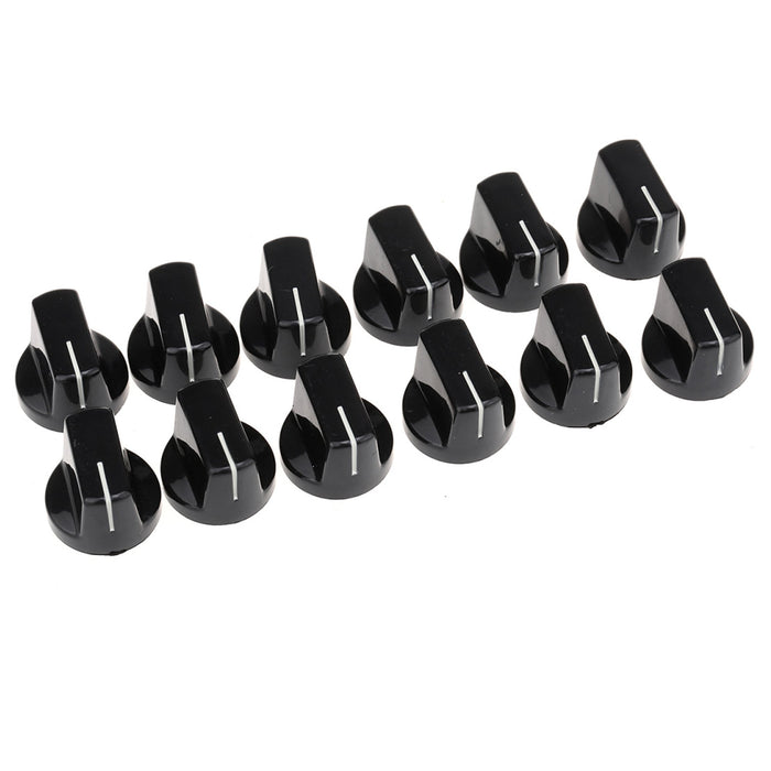 musiclily pro coarse 18 spline plastic knobs for guitar bass amp effect pedal amplifier mx1974 12p, black