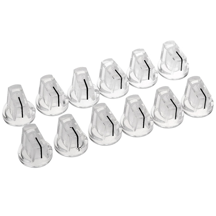 musiclily pro coarse 18 spline plastic knobs for guitar bass amp effect pedal amplifier mx1974 12p, transparent