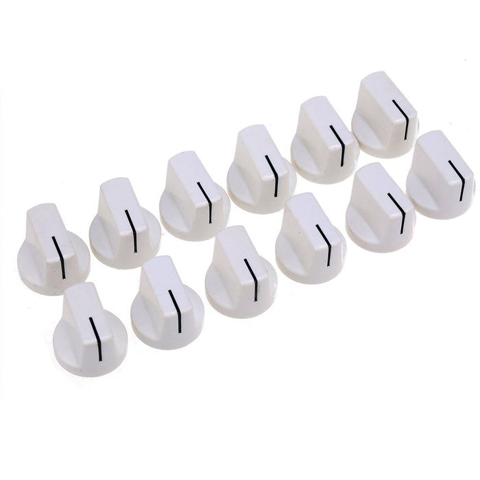 musiclily pro coarse 18 spline plastic knobs for guitar bass amp effect pedal amplifier mx1974 12p, white