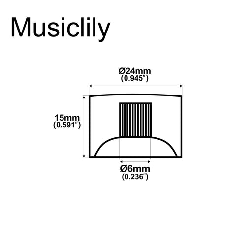 Dimensions of musiclily pro coarse 18 spline guitar knobs tone volume speed control knobs for imported gretsch streamliner style electric guitar mx1977 4p