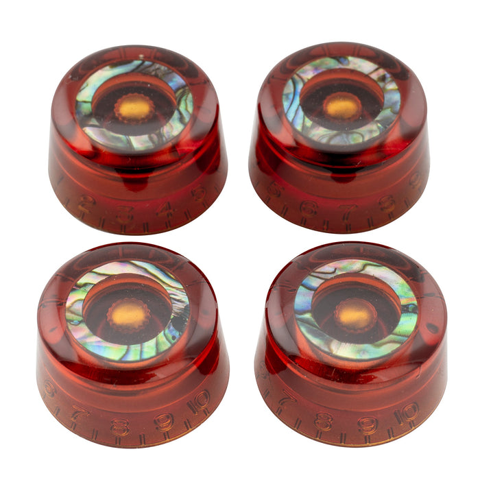Musiclily Pro B-Stock Metric Coarse 18-Spline Abalone Circle Top Guitar Knobs Tone Volume Speed Control Knobs for Epiphone Les Paul SG Style Electric Guitar, Set of 4