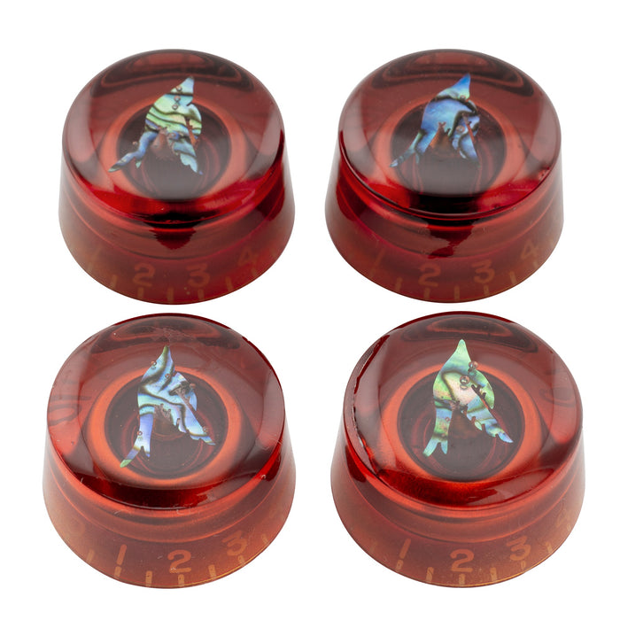 Musiclily Pro Metric Coarse 18-Spline Abalone Bird Top Guitar Knobs Tone Volume Speed Control Knobs for Epiphone Les Paul SG Style Electric Guitar, Set of 4