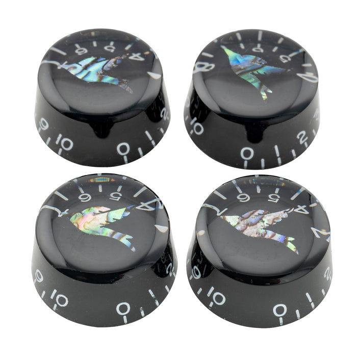 Musiclily Pro Metric Coarse 18-Spline Abalone Bird Top Guitar Knobs Tone Volume Speed Control Knobs for Epiphone Les Paul SG Style Electric Guitar, Set of 4