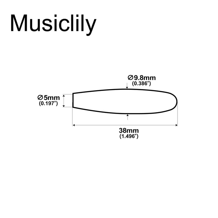 Dimensions of musiclily pro plastic guitar tremolo arm tips whammy bar knobs for squier strat style guitar mx1985 2p