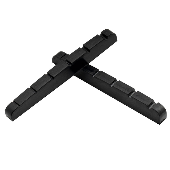 detail of musiclily pro urea resin plastic 43mm slotted strat tele electric guitar nuts flat bottom for 6 string strat tele style guitar mx1993 2p