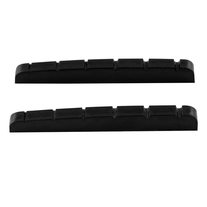 musiclily pro urea resin plastic 43mm slotted strat tele electric guitar nuts flat bottom for 6 string strat tele style guitar mx1993 2p