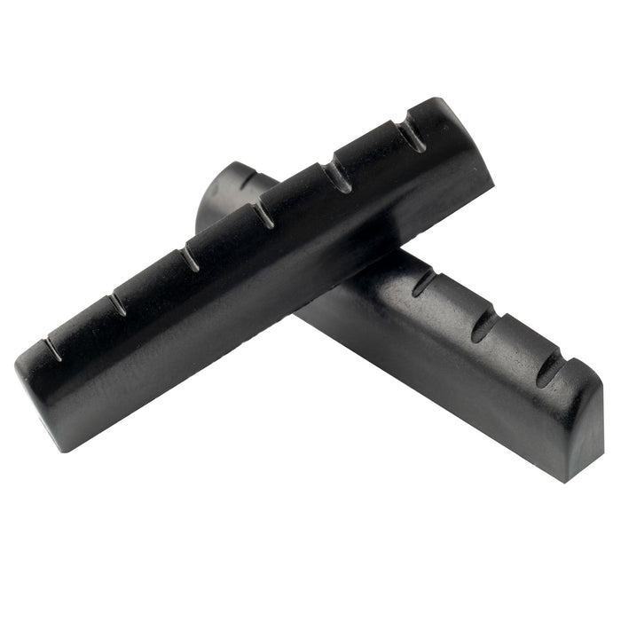 detail of musiclily pro urea resin plastic slotted 43mm lp style guitar nuts flat bottom for 6 string lp style or acoustic guitar mx1994 2p