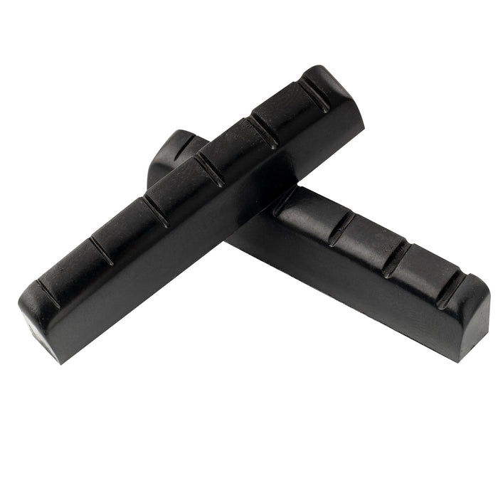 detail of musiclily pro urea resin plastic slotted 44mm electric guitar lp style nuts flat bottom for 6 string lp style guitar mx1995 2p