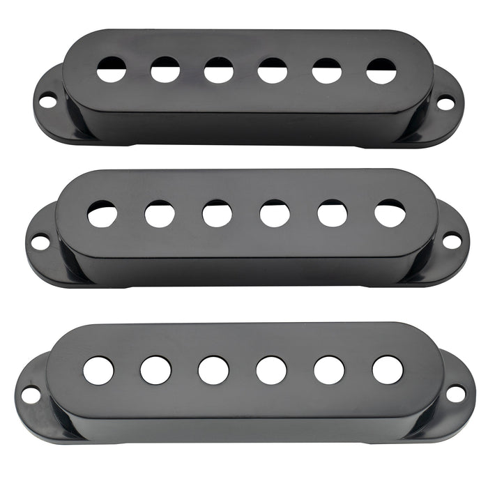 musiclily pro plastic 50 50 52mm st guitar single coil pickup covers set for import strat squier mx1996 2mx1997p, black