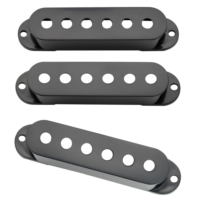 musiclily pro plastic 50 50 52mm st guitar single coil pickup covers set for import strat squier mx1996 2mx1997p, white