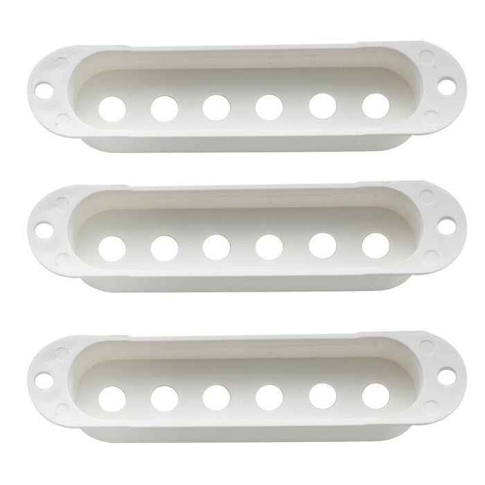 Musiclily Pro プラスチック 50/50/52mm ST シングルコイルピックアップカバーセット Import Squier Stratストラトギター用 エイジドホワイト(3個セット)