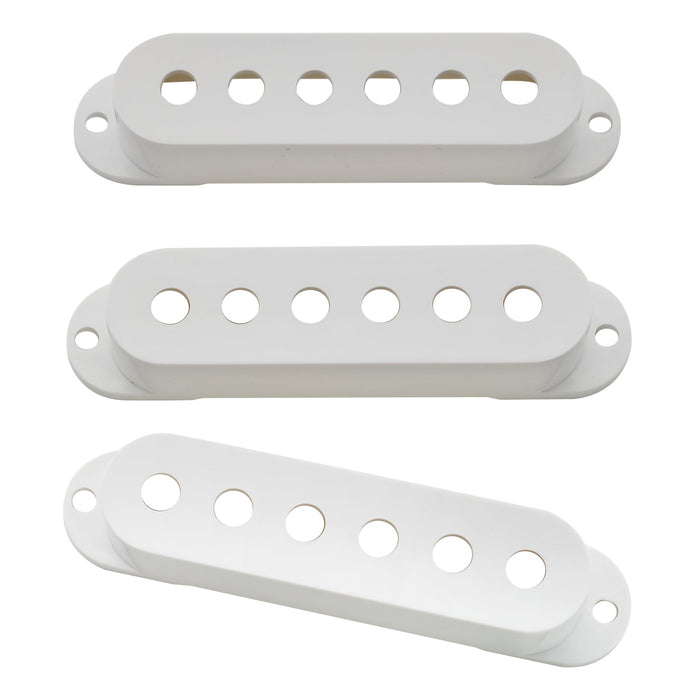 Musiclily Pro プラスチック 50/50/52mm ST シングルコイルピックアップカバーセット Import Squier Stratストラトギター用 エイジドホワイト(3個セット)
