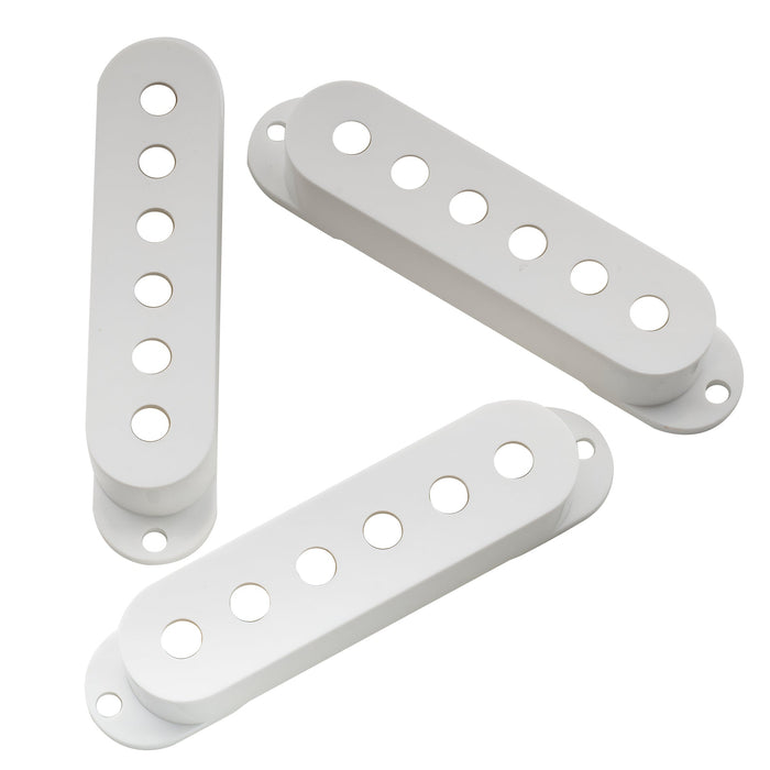 Musiclily Pro プラスチック 50/50/52mm ST シングルコイルピックアップカバーセット Import Squier Stratストラトギター用 エイジドホワイト(3個セット)