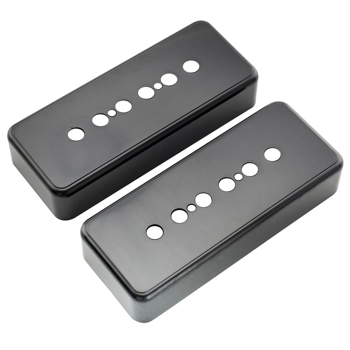 detail of musiclily pro plastic 50mm p90 soapbar guitar pickup covers for import lp sg electric guitar mx1998 2p