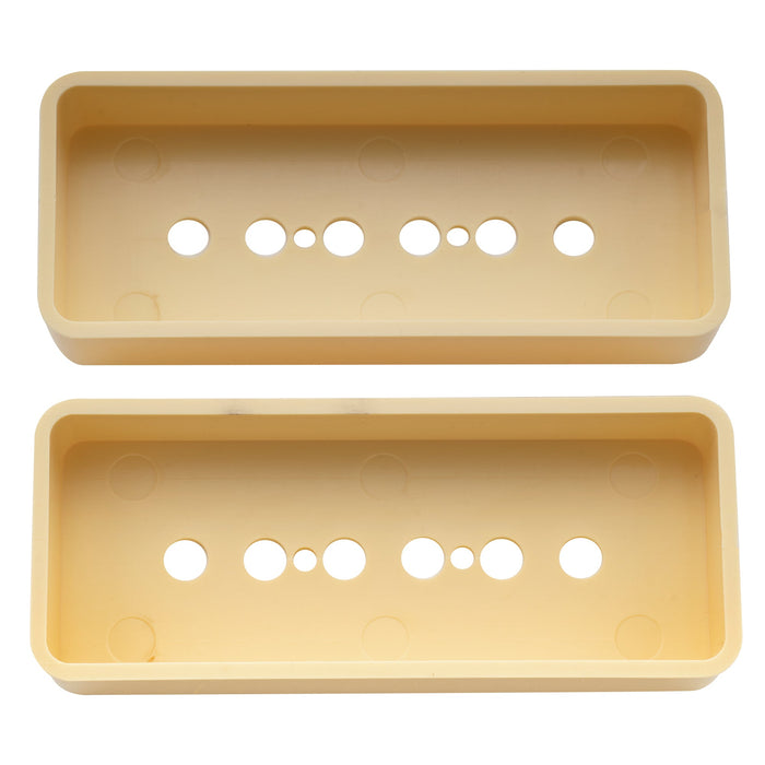 musiclily pro plastic 50mm p90 soapbar guitar pickup covers for import lp sg electric guitar mx1998 2p, mint ivory color