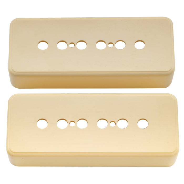 musiclily pro plastic 50mm p90 soapbar guitar pickup covers for import lp sg electric guitar mx1998 2p, mint ivory color
