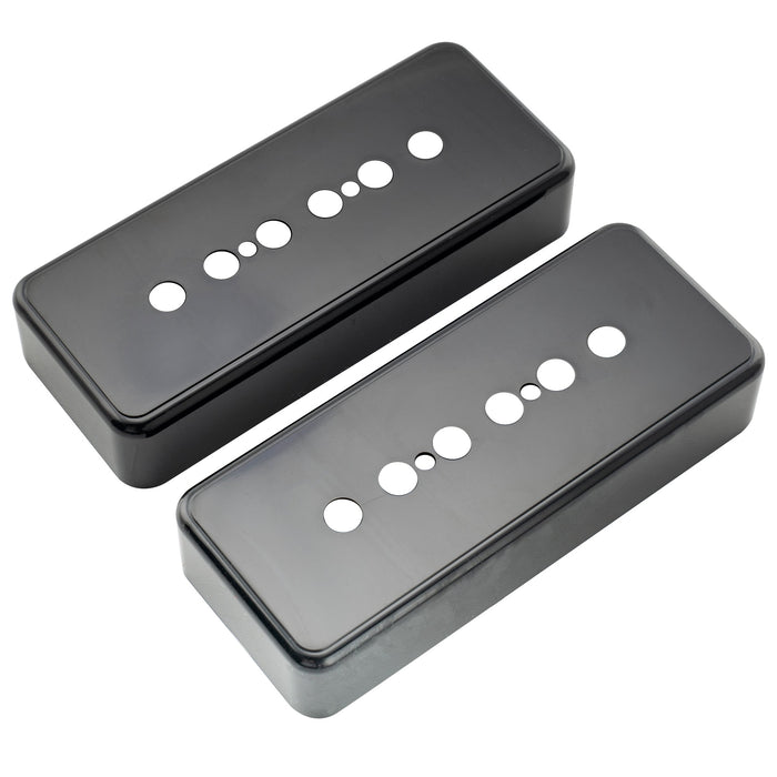 detail of musiclily pro plastic 48mm p90 soapbar guitar pickup covers for import lp sg electric guitar mx1999 2p