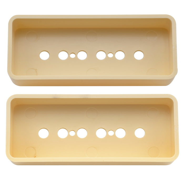 musiclily pro plastic 48mm p90 soapbar guitar pickup covers for import lp sg electric guitar mx1999 2p, mint ivory color