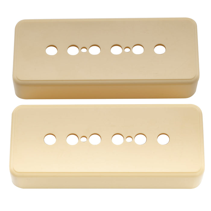 musiclily pro plastic 48mm p90 soapbar guitar pickup covers for import lp sg electric guitar mx1999 2p, mint ivory color