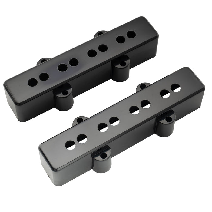 detail of musiclily pro plastic jazz bass pickup covers set for fender j bass mx2000bkmx2001bk
