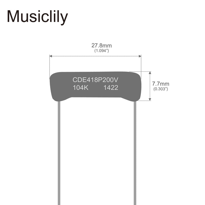 Dimensions of cde sprague orange drop capacitors tone caps for guitar or bass 033uf 1uf 47uf 047uf mx2029 2p