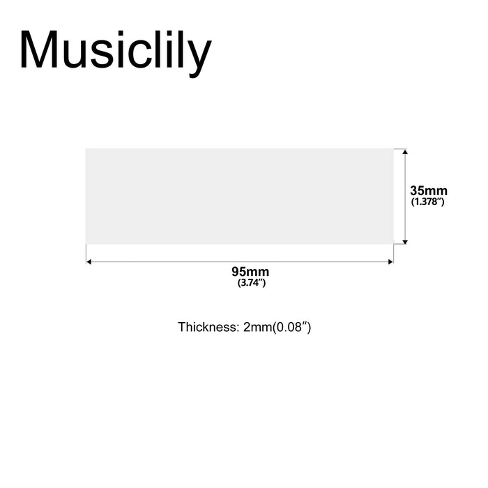 Dimensions of musiclily pro man made guitar inlay material blank sheet 95x35x2mm mx2052p