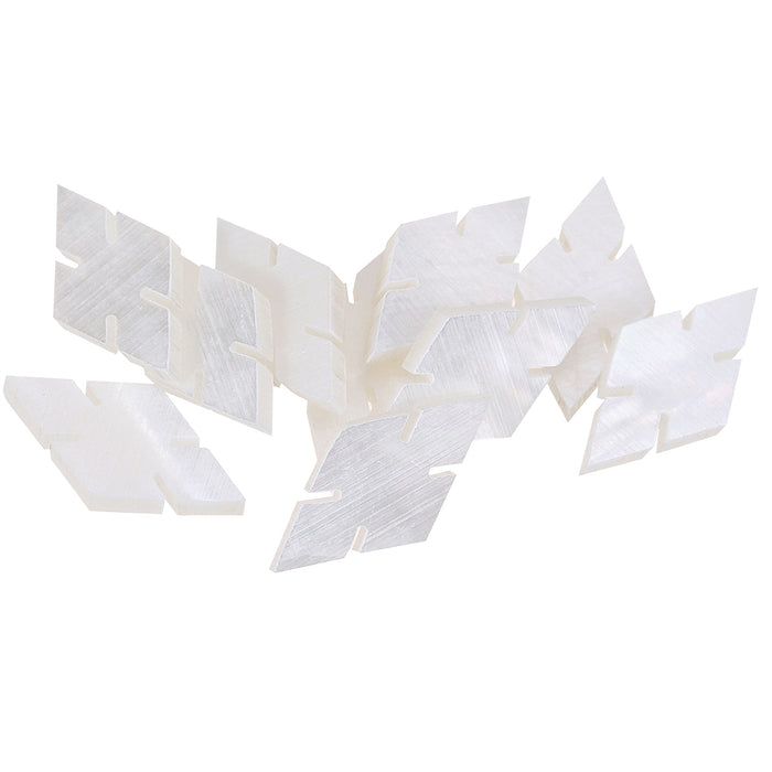 musiclily pro natural mother of pearl diamonds snowflake guitar fretboard inlay dots mx2053wp 10p, white pearl