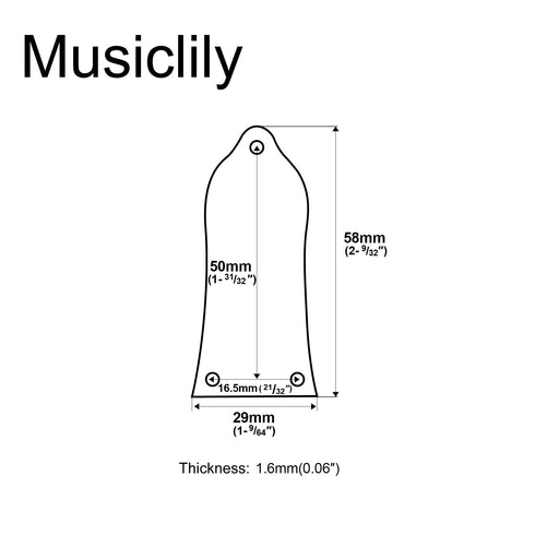 Dimensions of musiclily pro 3 hole guitar truss rod cover for china made epiphone lp style guitar natural mother of pearl natural paua abalone shell mx2061p