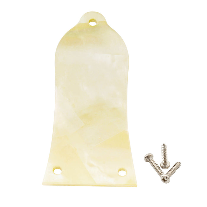 musiclily pro 3 hole guitar truss rod cover for china made epiphone lp style guitar natural mother of pearl natural paua abalone shell mx2061p, yellow pearl