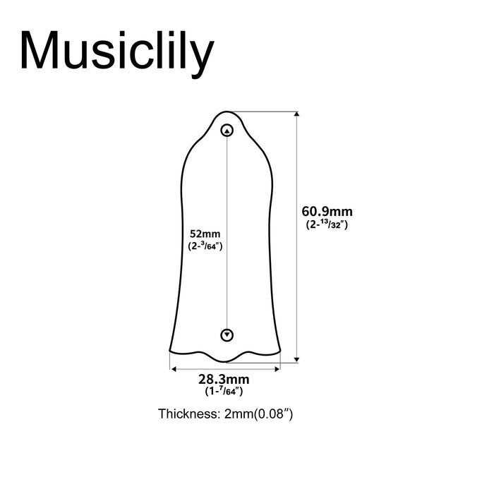 Dimensions of musiclily pro 2 hole guitar truss rod cover for usa made lp style guitar natural paua abalone shell mother of pearl mx2062p