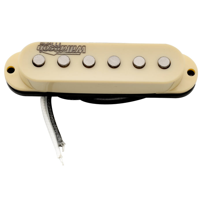 wilkinson m series high output alnico 5 st single coil neck pickup for strat style electric guitar mx2065bk, white