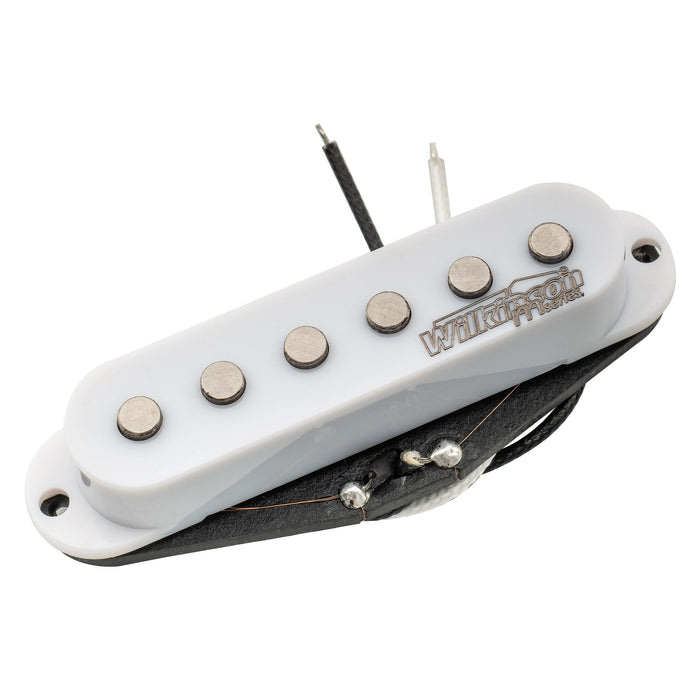 wilkinson m series high output alnico 5 st single coil neck pickup for strat style electric guitar mx2065bk, white